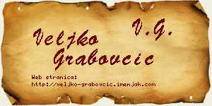 Veljko Grabovčić vizit kartica